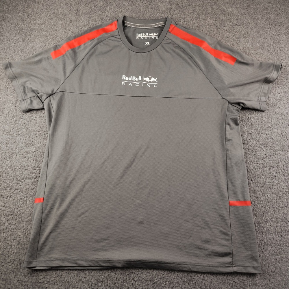 Red Bull Racing Shirt Mens XL F1 Team Logo Grey Performance Stretch EUC